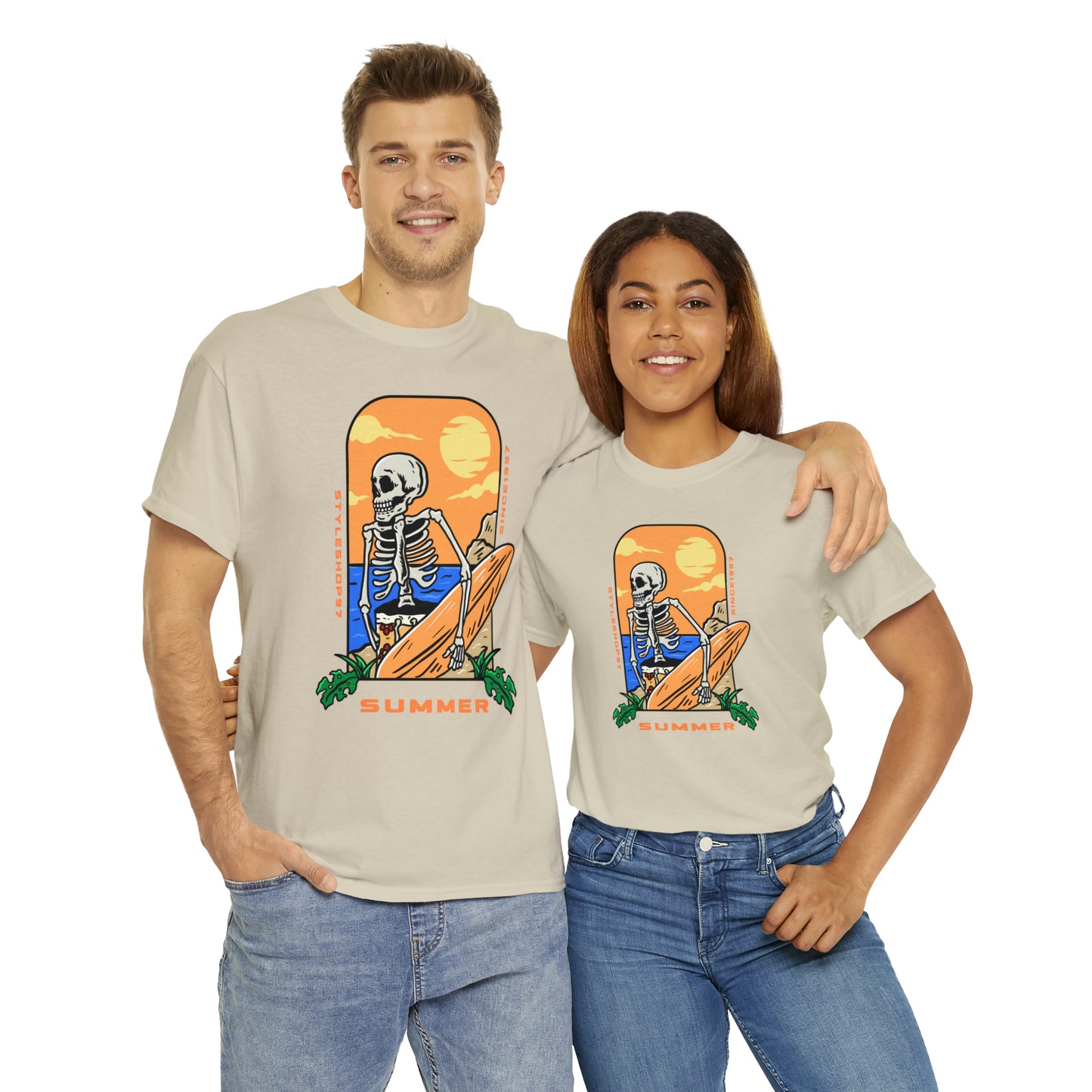 Summer Skeleton Unisex Heavy Cotton Tee