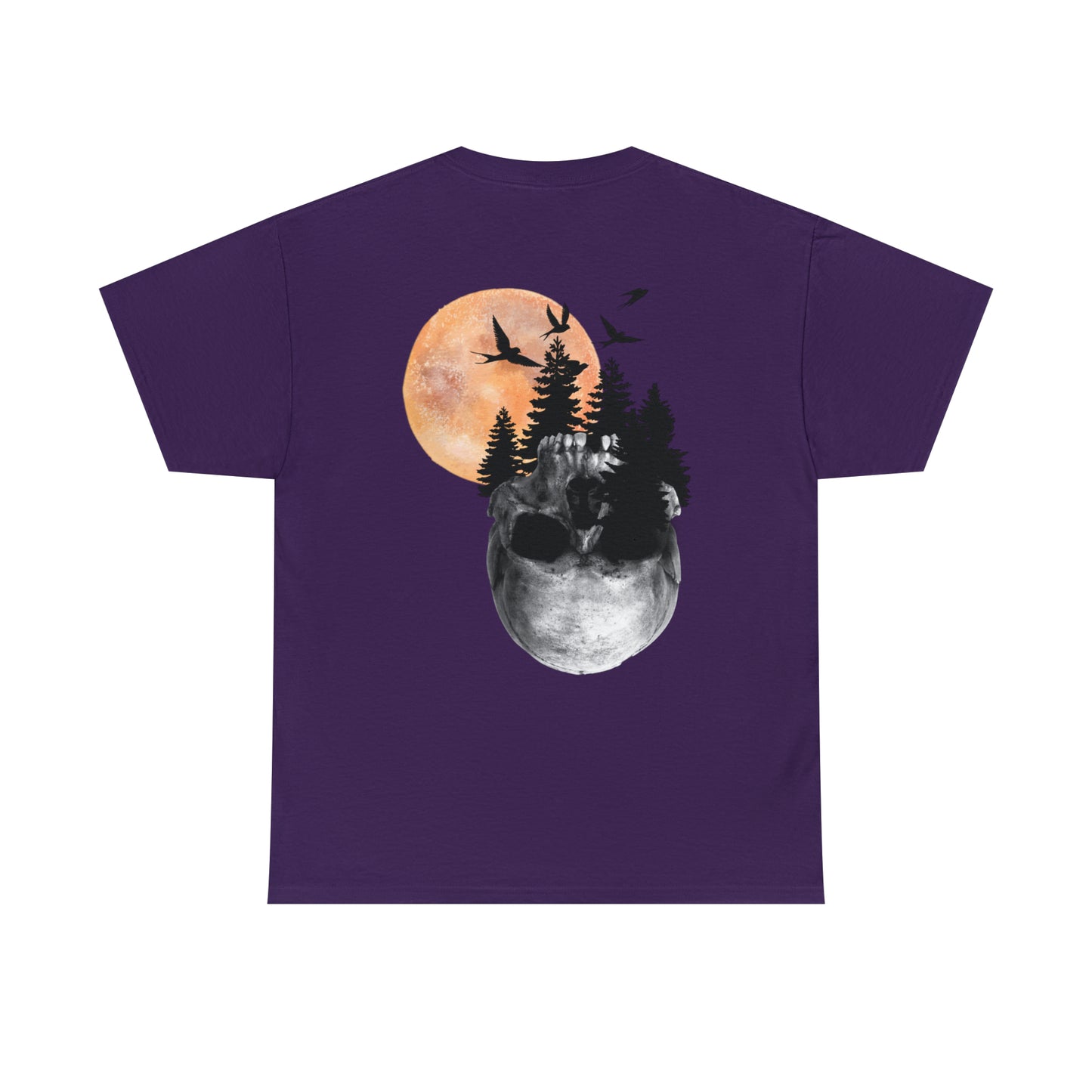 Moon Skull Backprint Unisex Heavy Cotton Tee