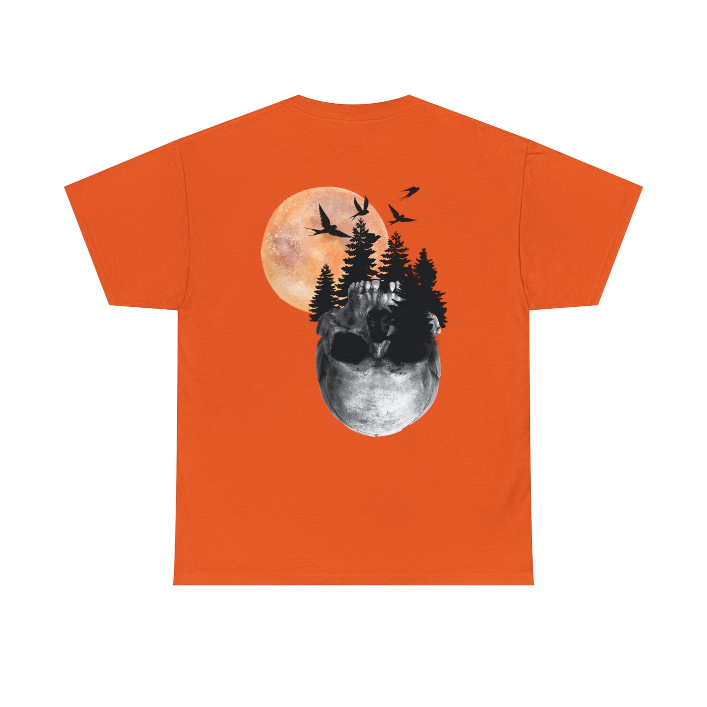 Moon Skull Backprint Unisex Heavy Cotton Tee