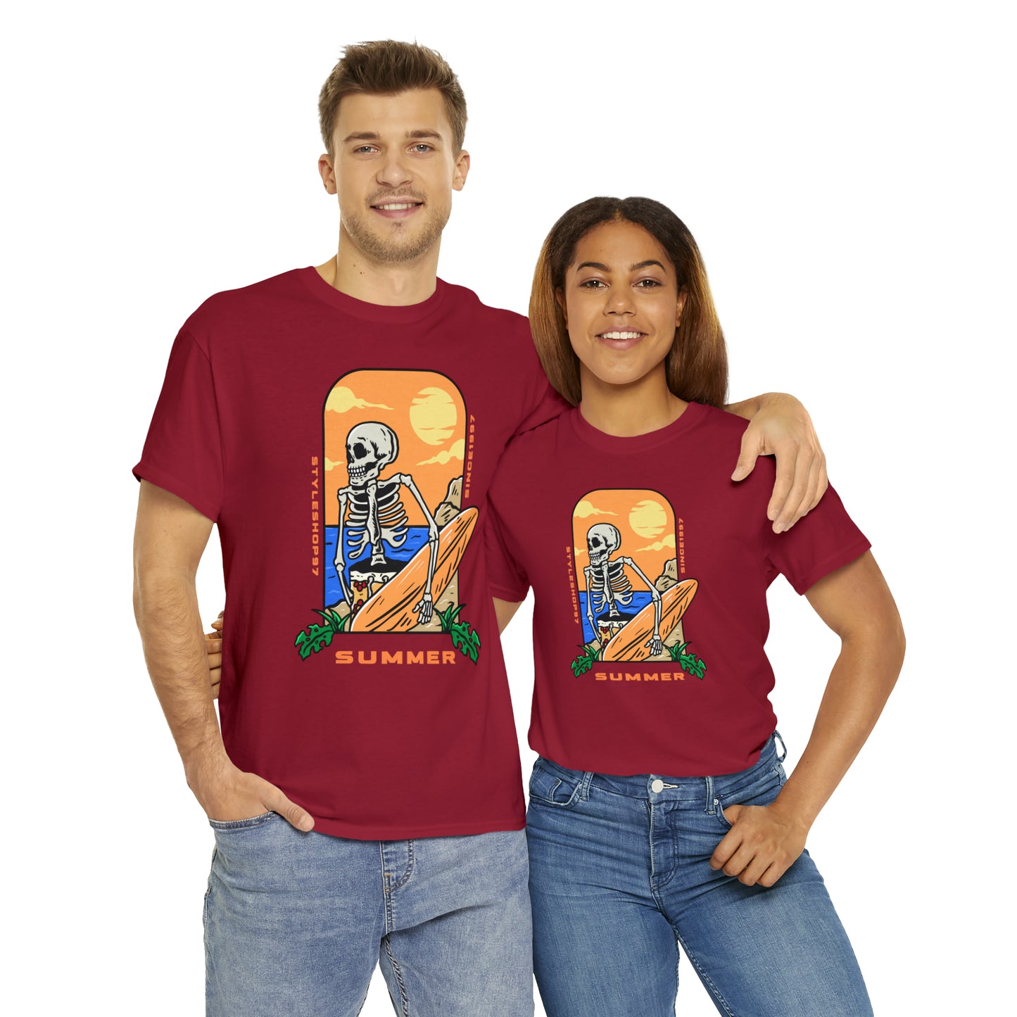 Summer Skeleton Unisex Heavy Cotton Tee