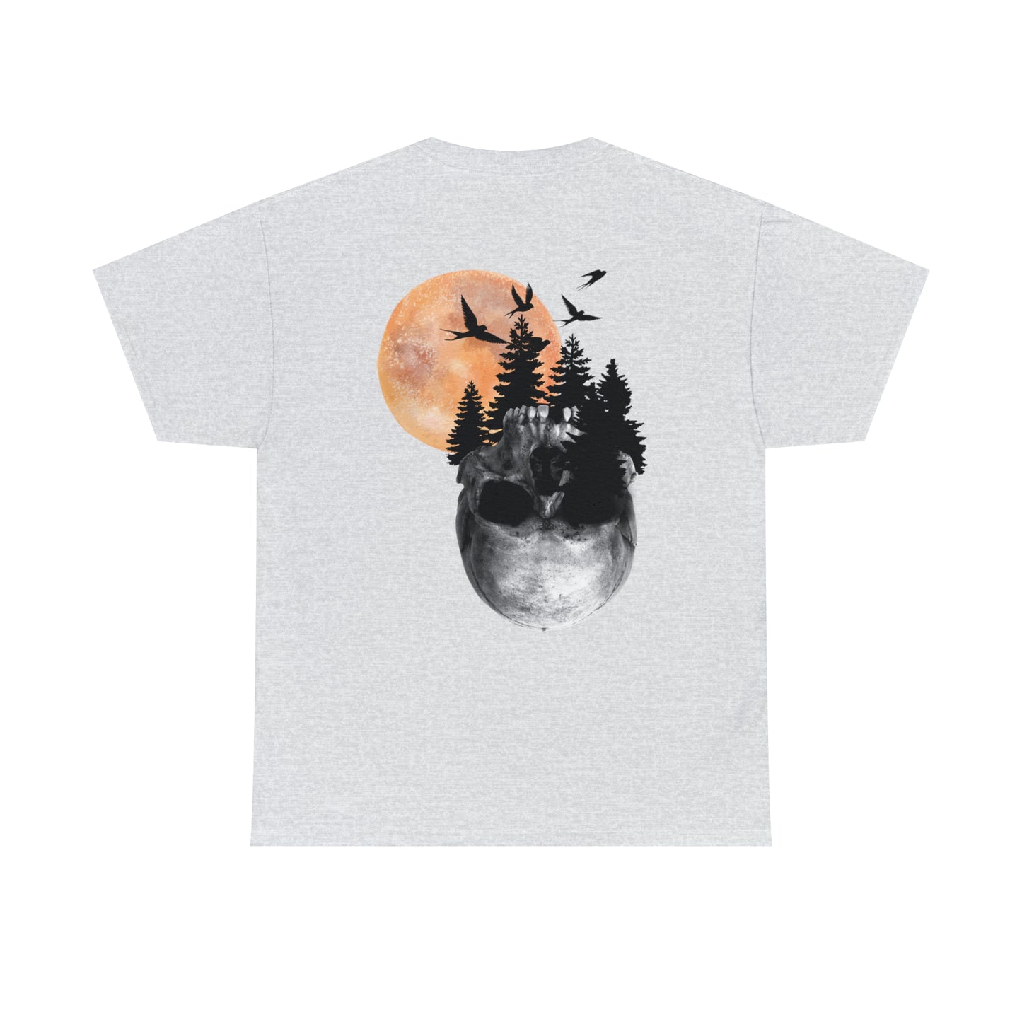 Moon Skull Backprint Unisex Heavy Cotton Tee