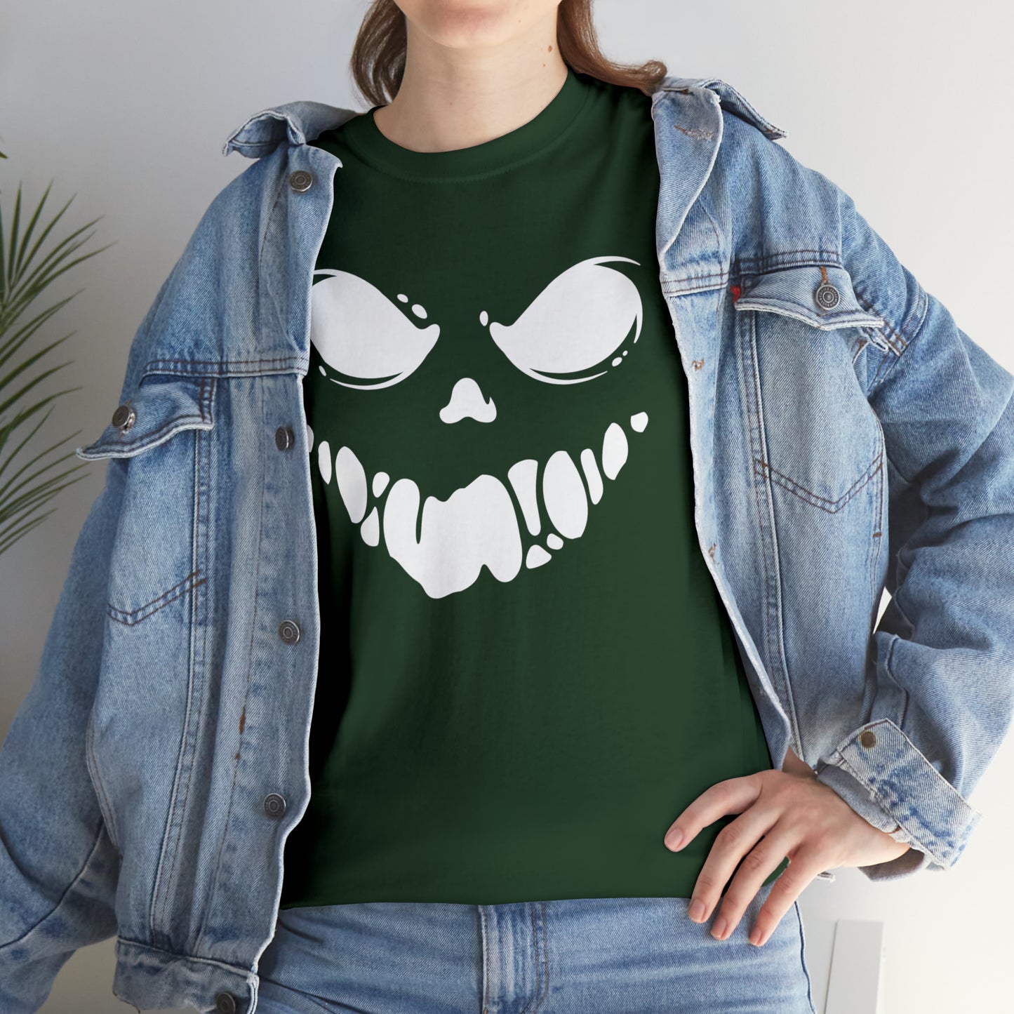 Scary Mask Print Unisex Heavy Cotton Tee