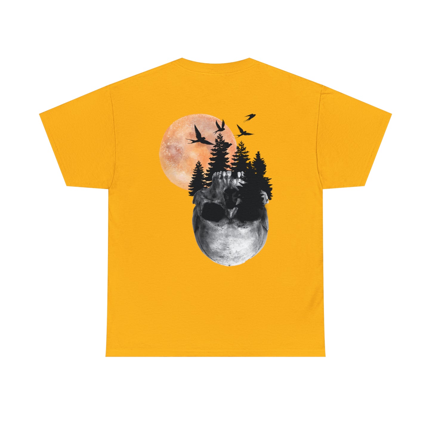 Moon Skull Backprint Unisex Heavy Cotton Tee