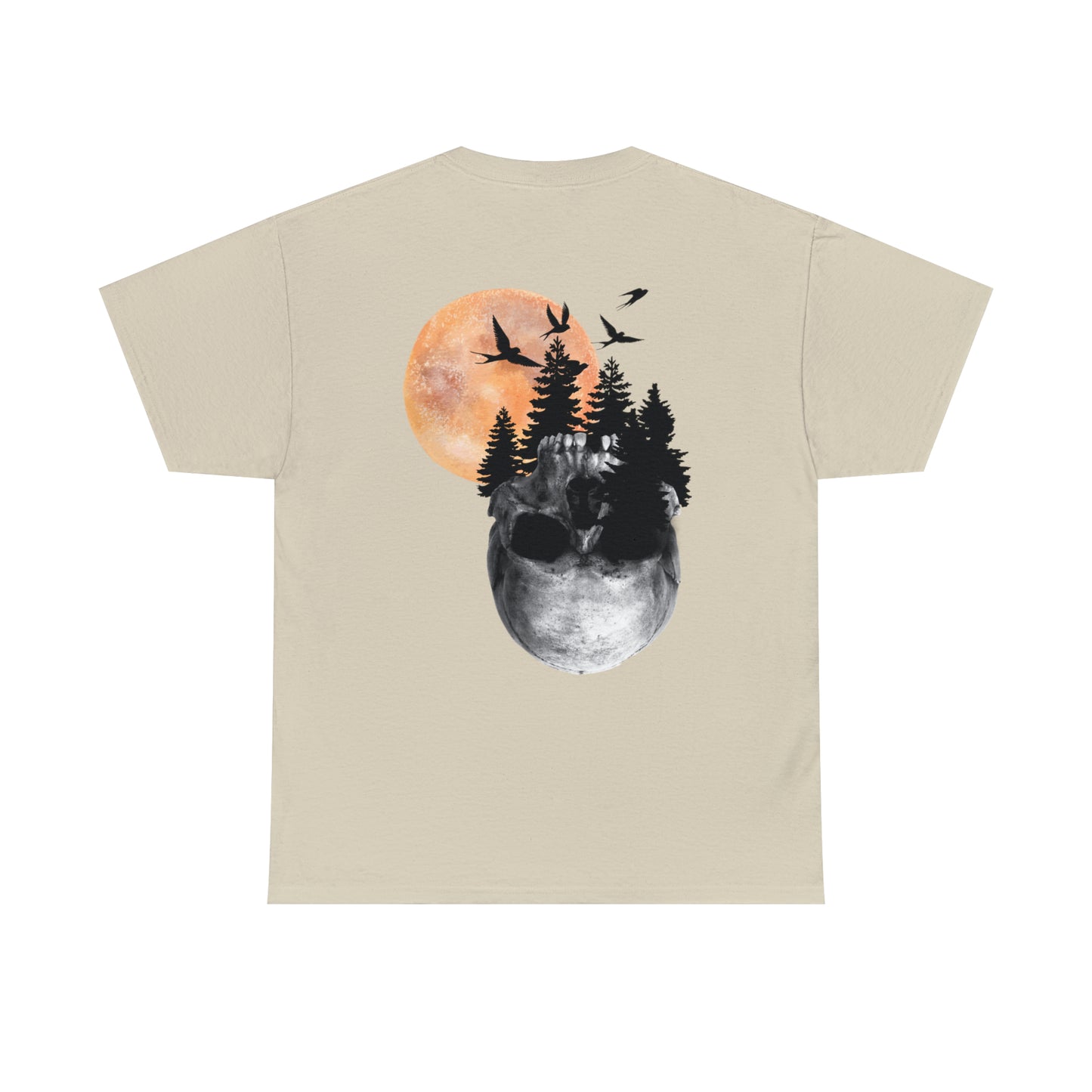Moon Skull Backprint Unisex Heavy Cotton Tee