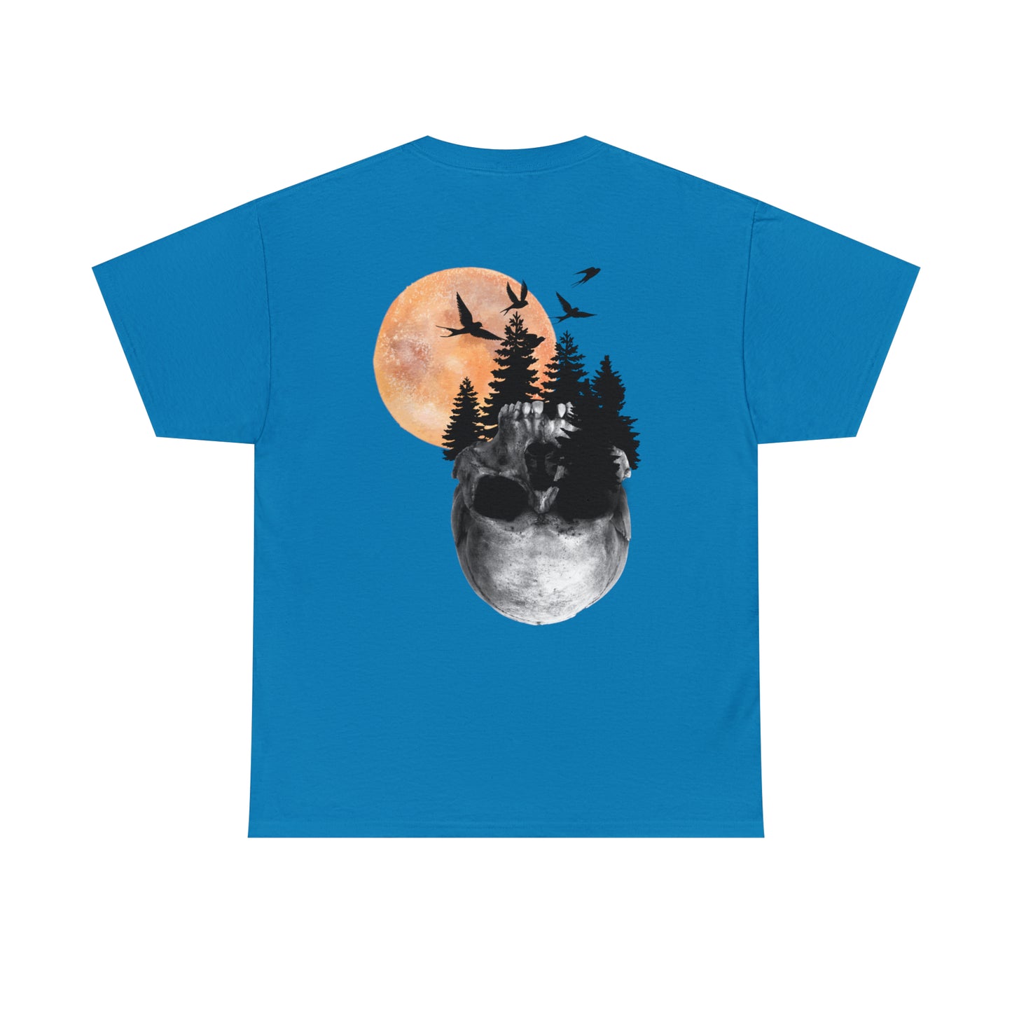 Moon Skull Backprint Unisex Heavy Cotton Tee
