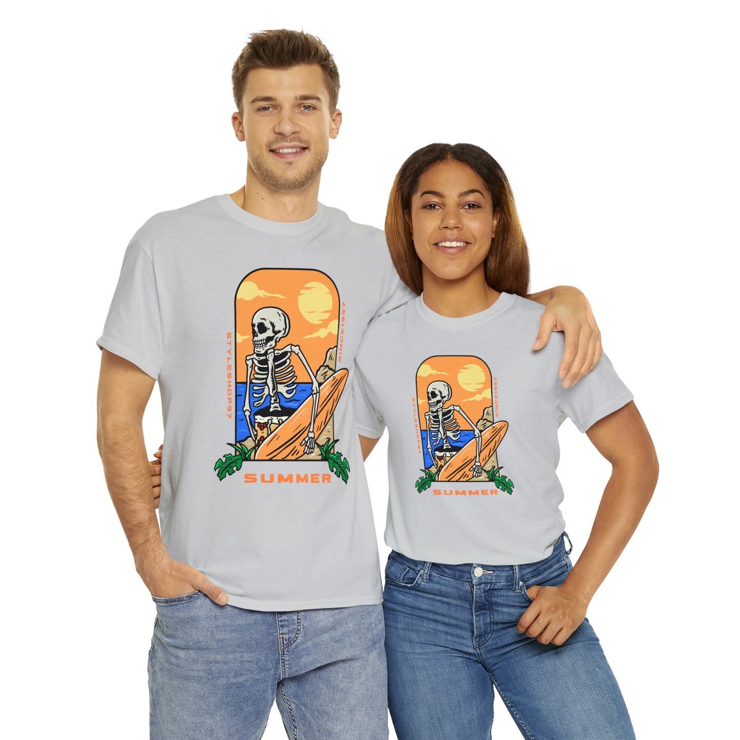 Summer Skeleton Unisex Heavy Cotton Tee
