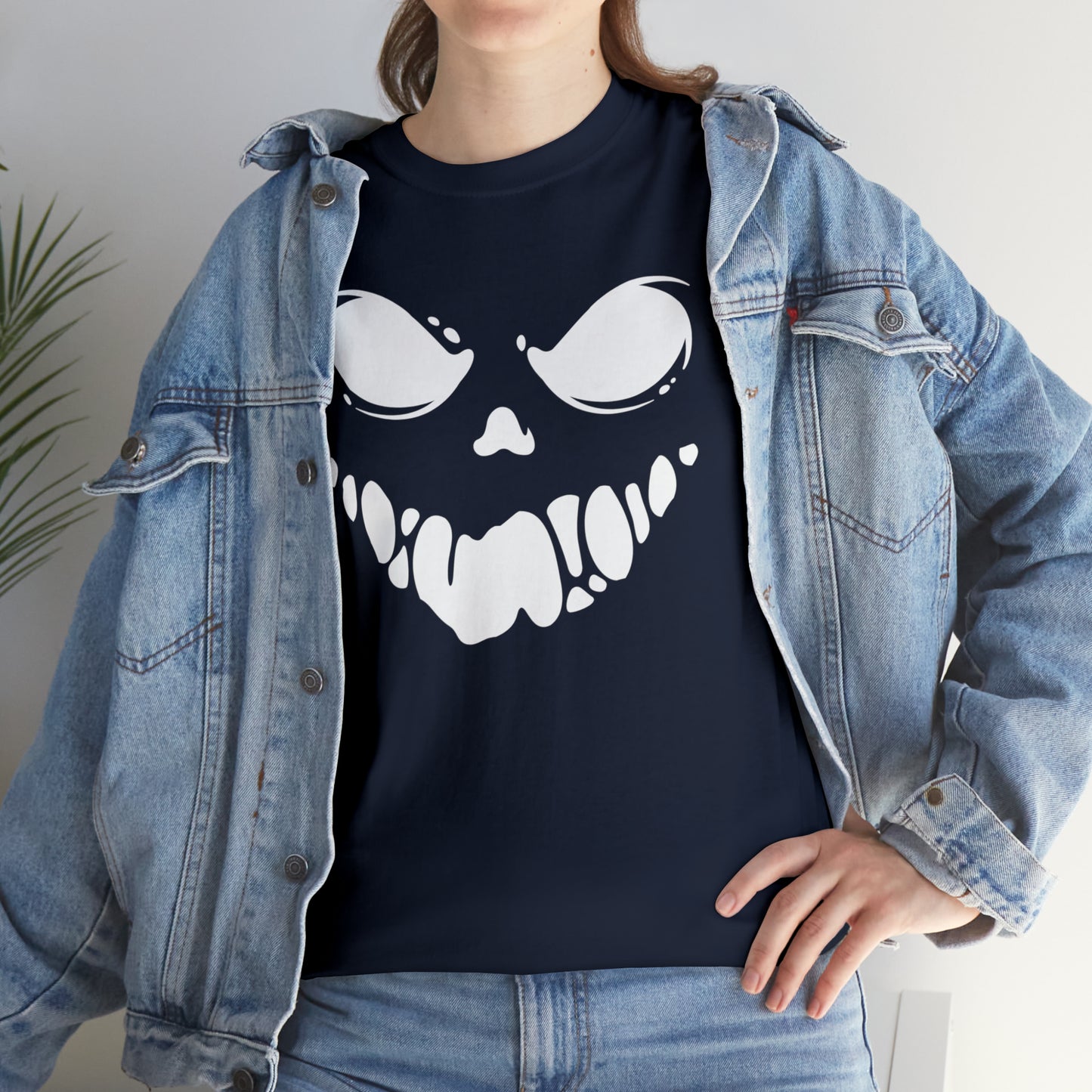 Scary Mask Print Unisex Heavy Cotton Tee
