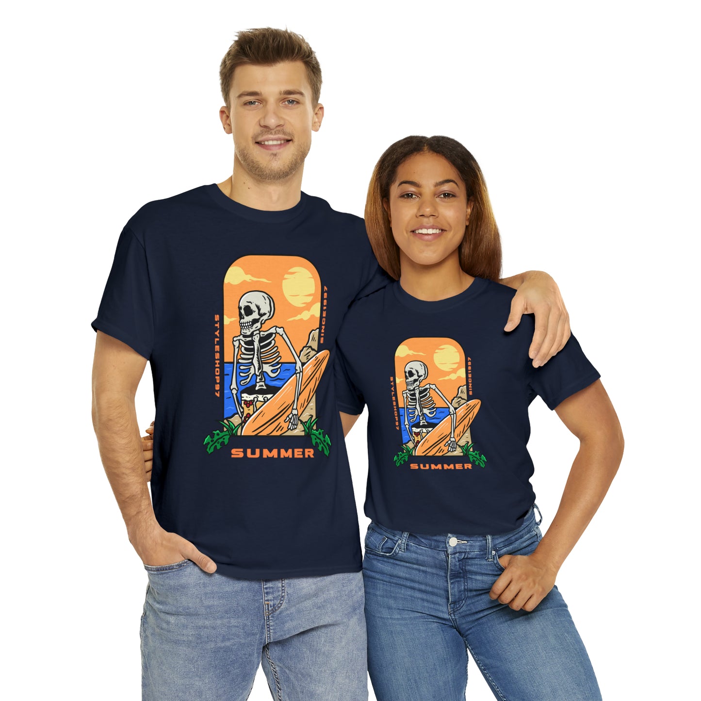 Summer Skeleton Unisex Heavy Cotton Tee