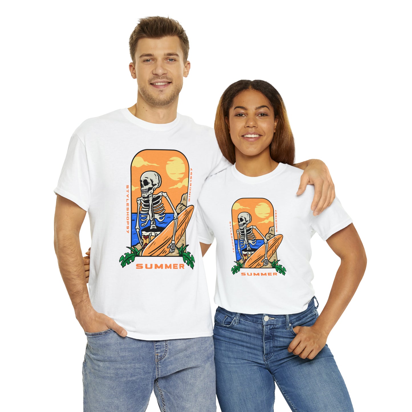 Summer Skeleton Unisex Heavy Cotton Tee