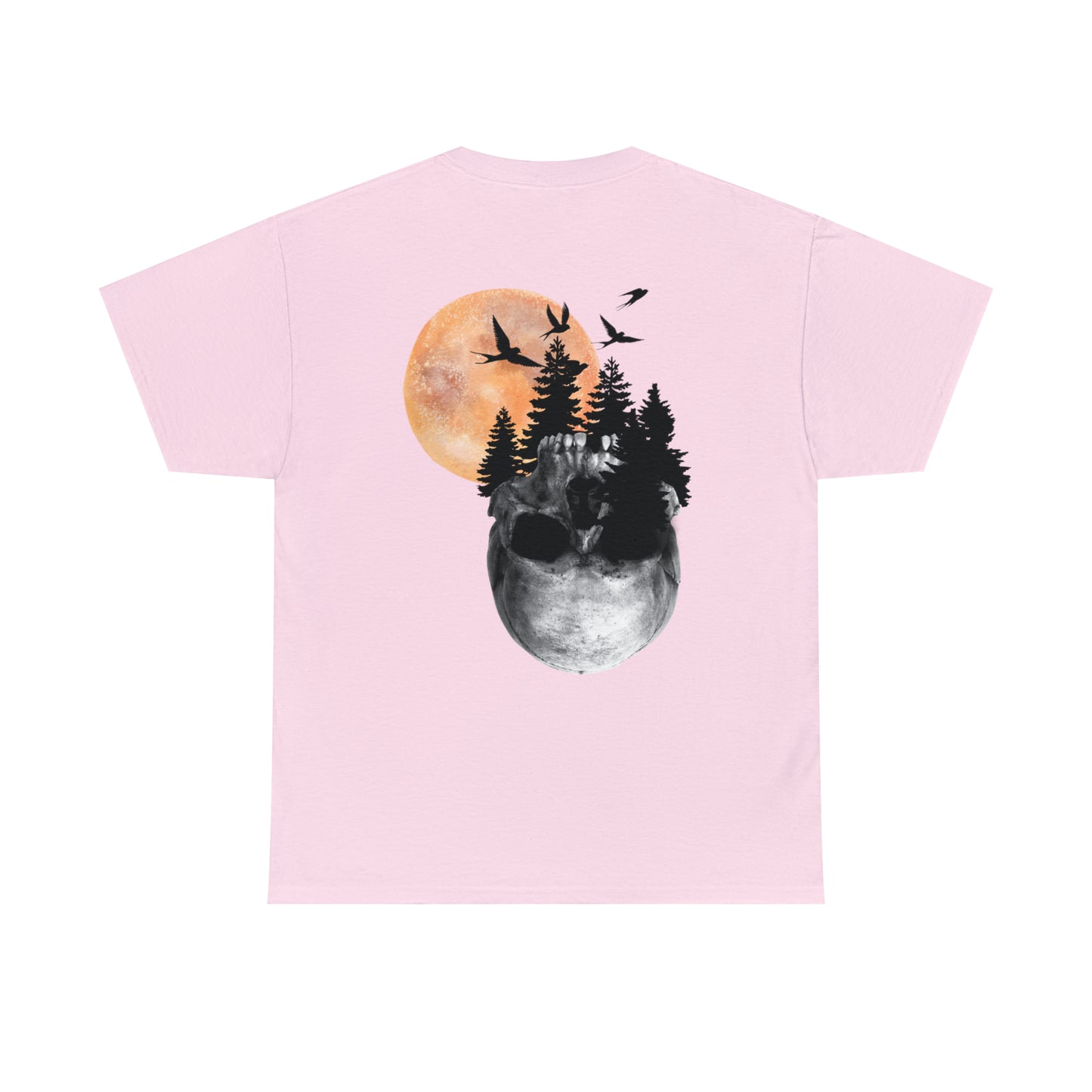 Moon Skull Backprint Unisex Heavy Cotton Tee