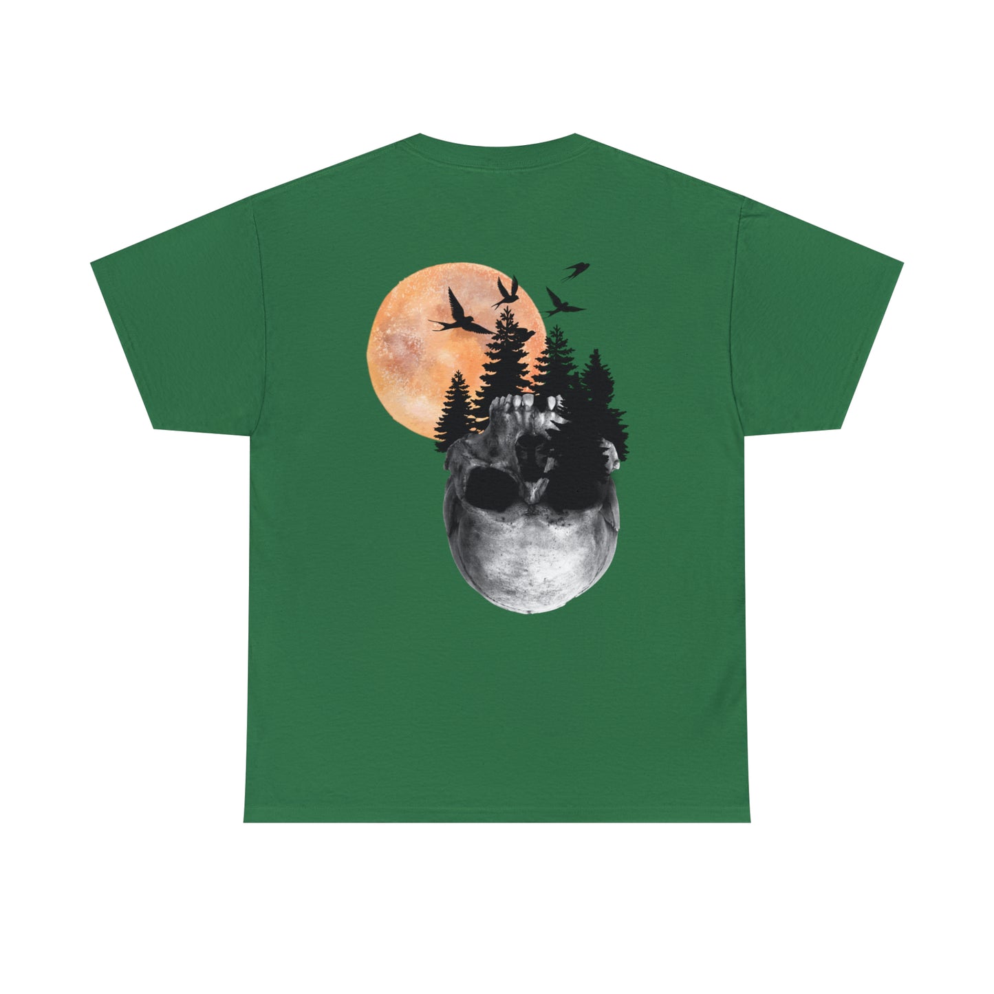 Moon Skull Backprint Unisex Heavy Cotton Tee