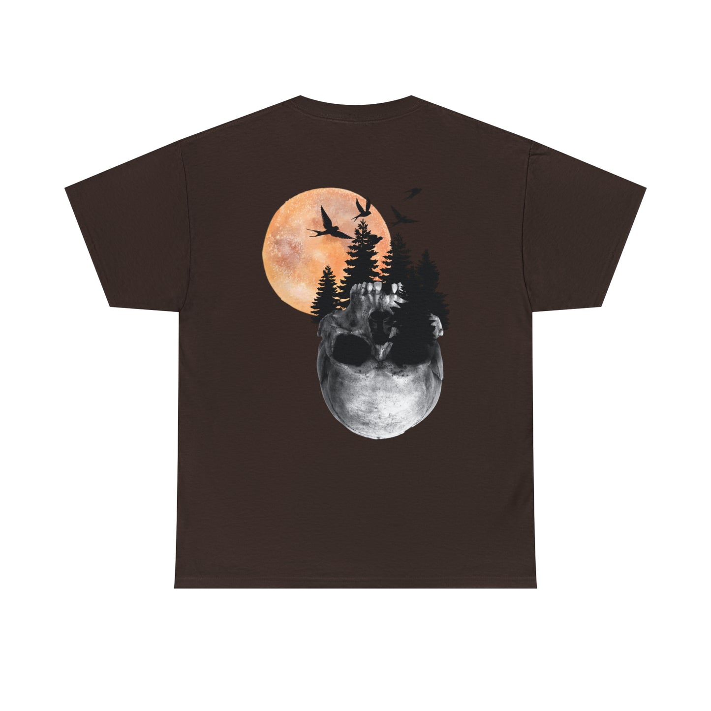 Moon Skull Backprint Unisex Heavy Cotton Tee