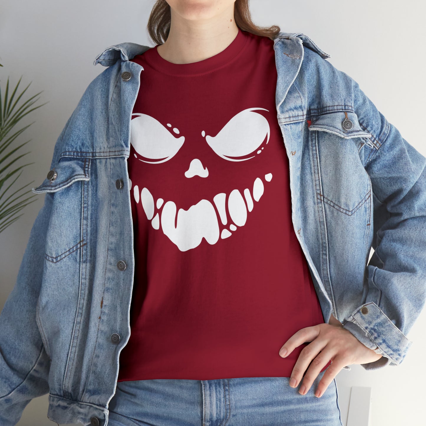 Scary Mask Print Unisex Heavy Cotton Tee