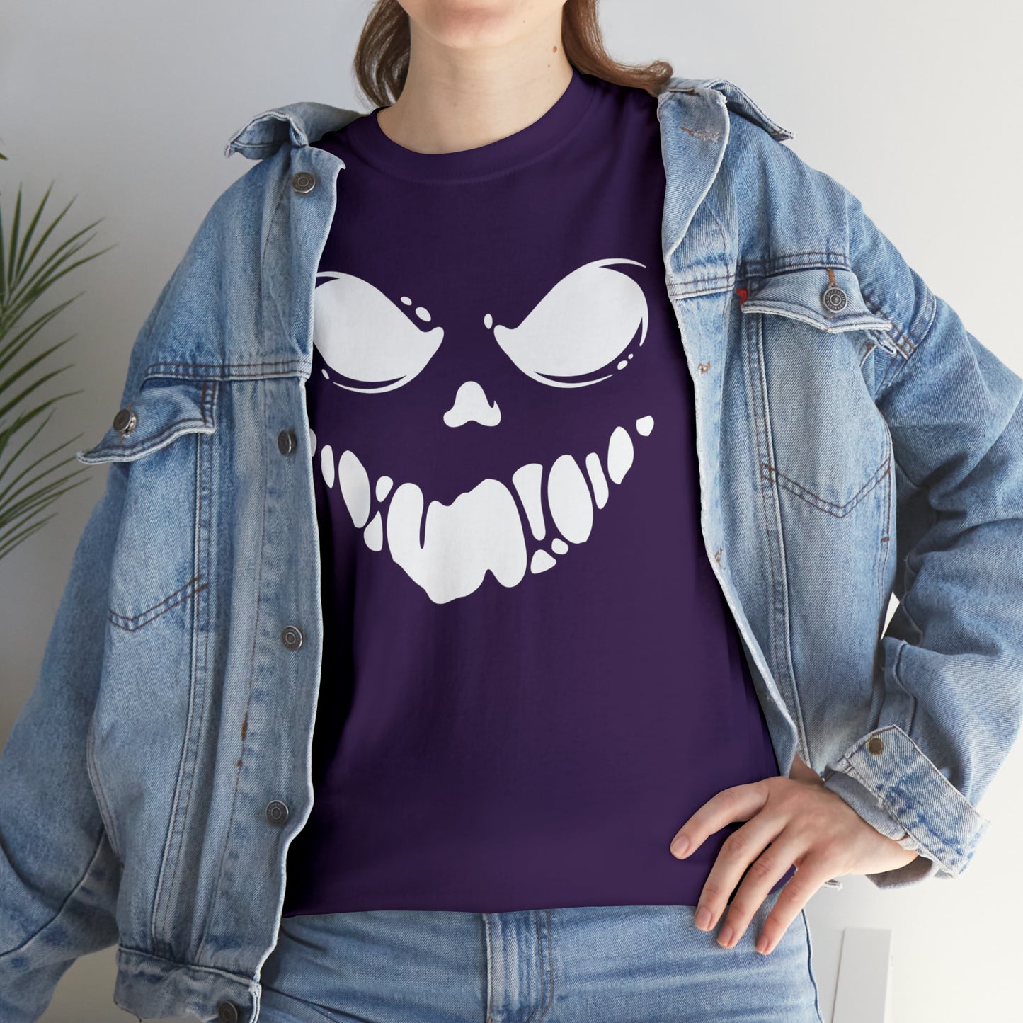 Scary Mask Print Unisex Heavy Cotton Tee