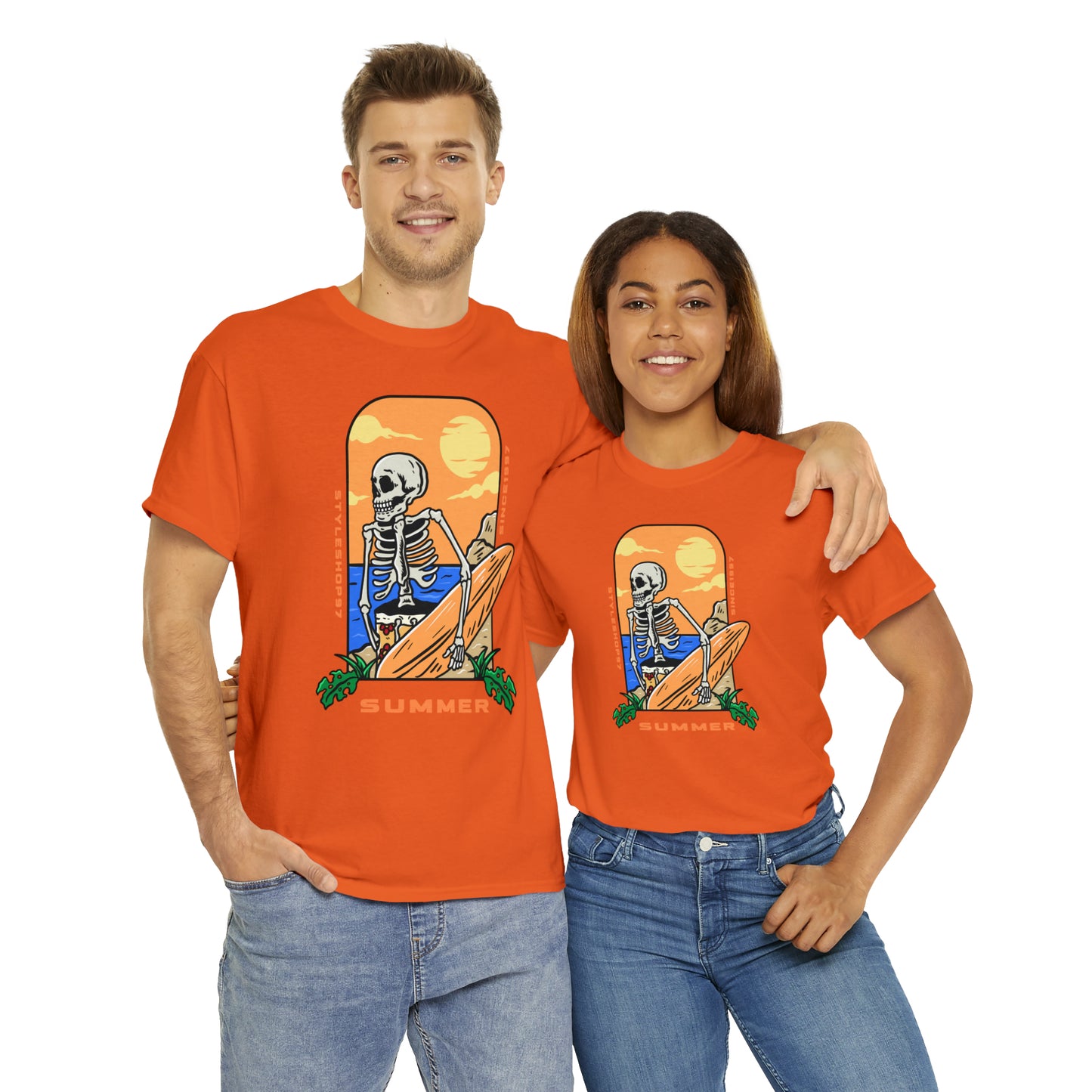 Summer Skeleton Unisex Heavy Cotton Tee