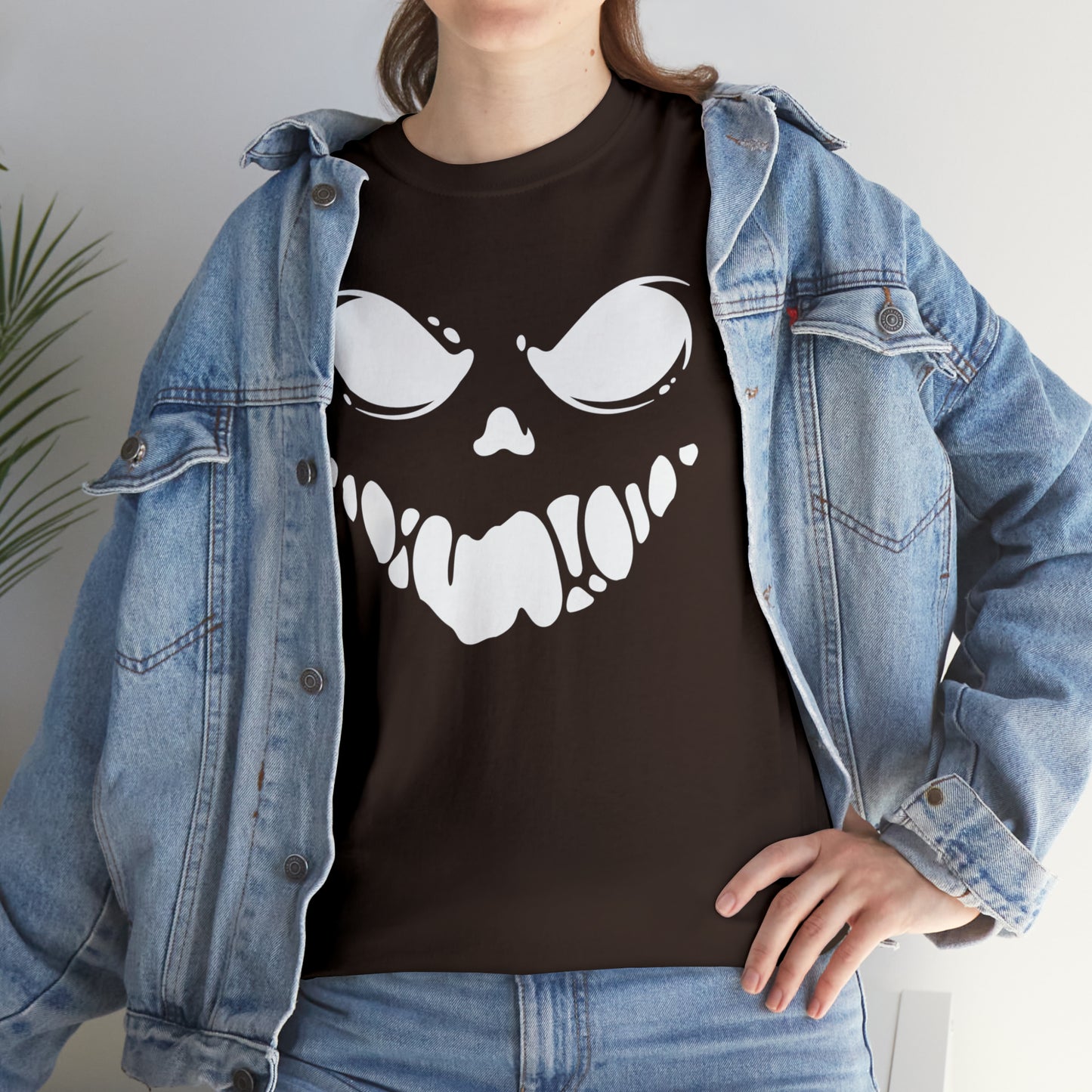 Scary Mask Print Unisex Heavy Cotton Tee
