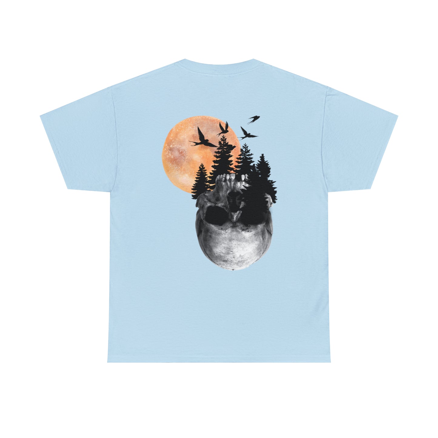 Moon Skull Backprint Unisex Heavy Cotton Tee