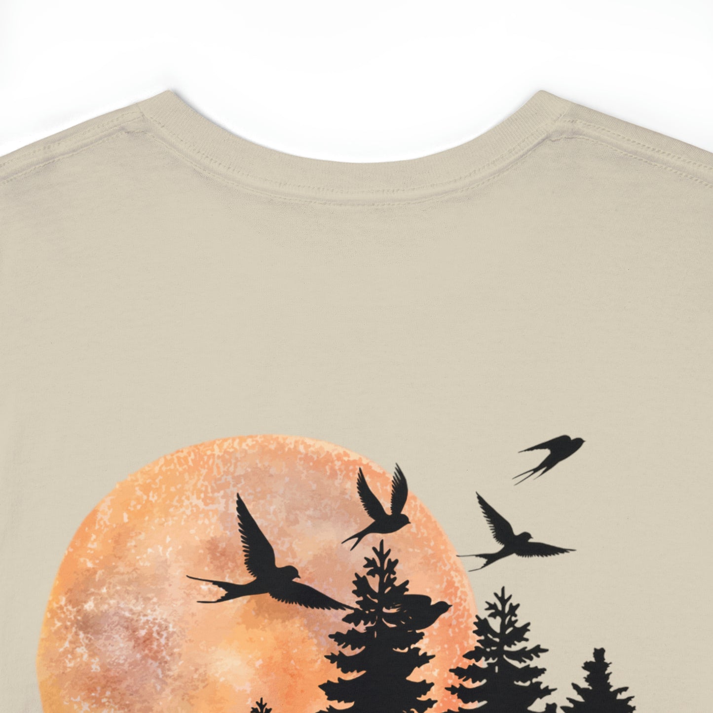 Moon Skull Backprint Unisex Heavy Cotton Tee