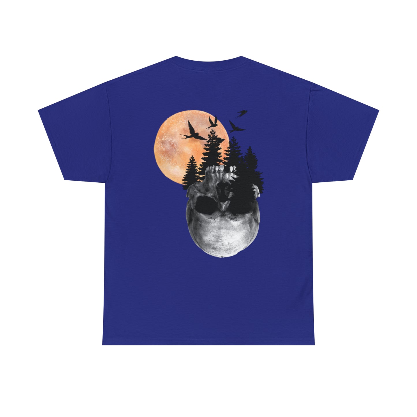 Moon Skull Backprint Unisex Heavy Cotton Tee
