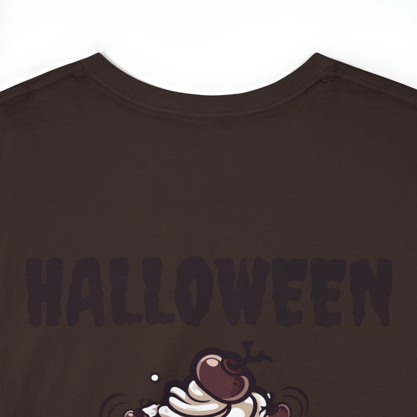 Halloween Monster Cupcake Backprint Unisex Heavy Cotton Tee