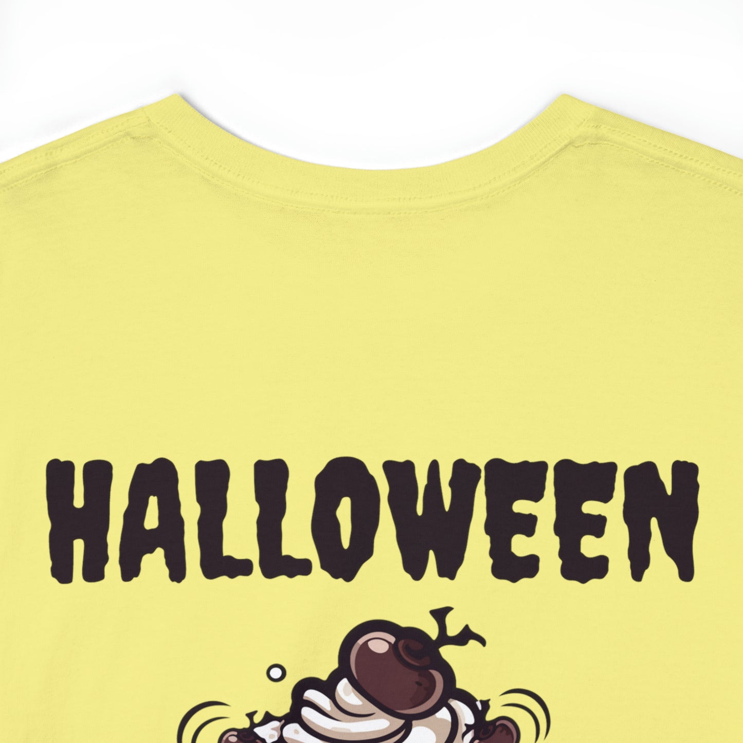 Halloween Monster Cupcake Backprint Unisex Heavy Cotton Tee