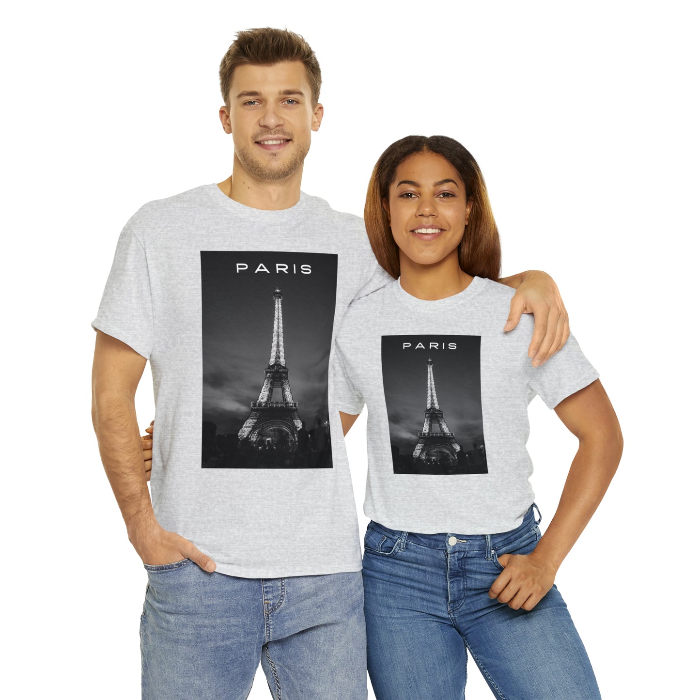 Paris Eiffel Tower Unisex Heavy Cotton Tee
