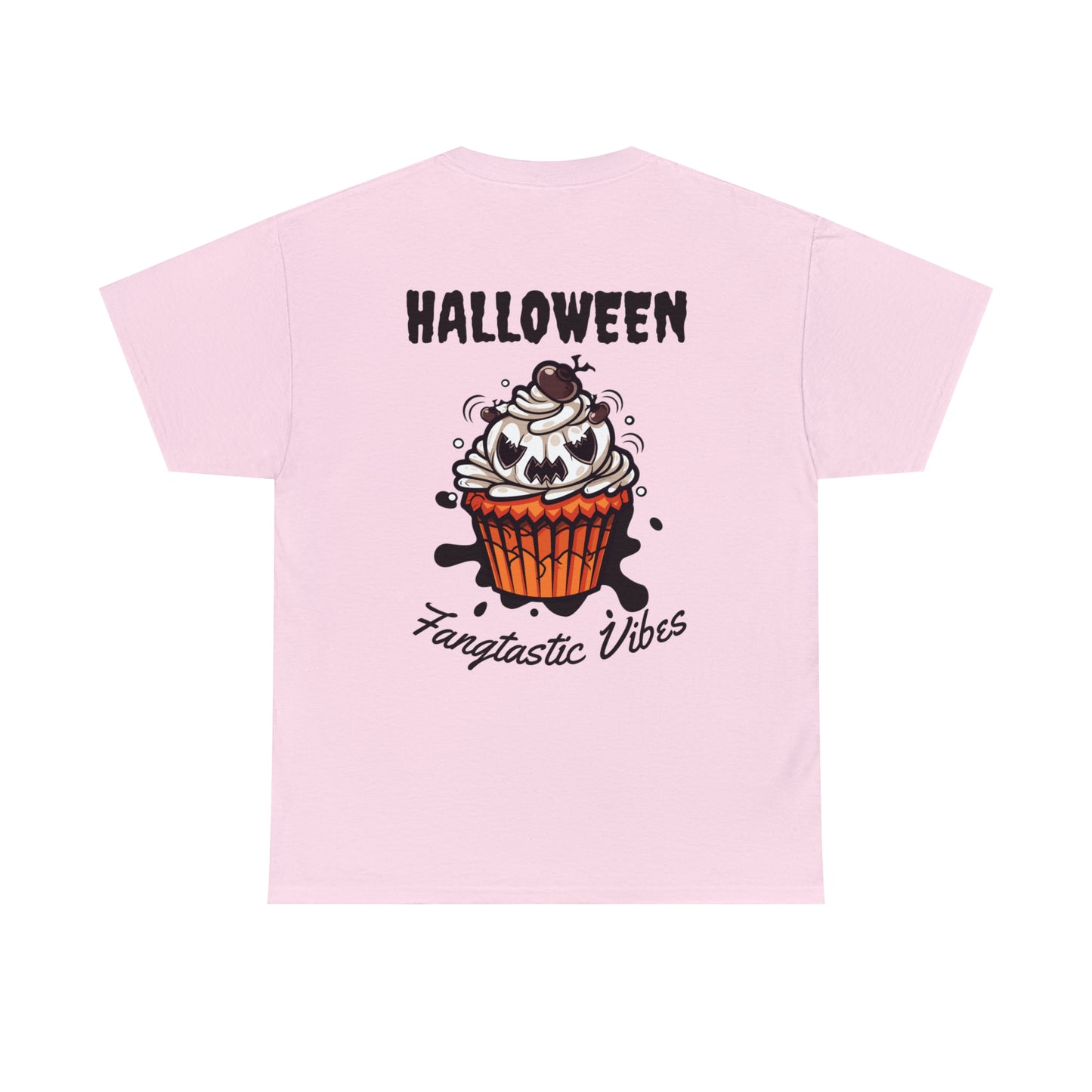 Halloween Monster Cupcake Backprint Unisex Heavy Cotton Tee