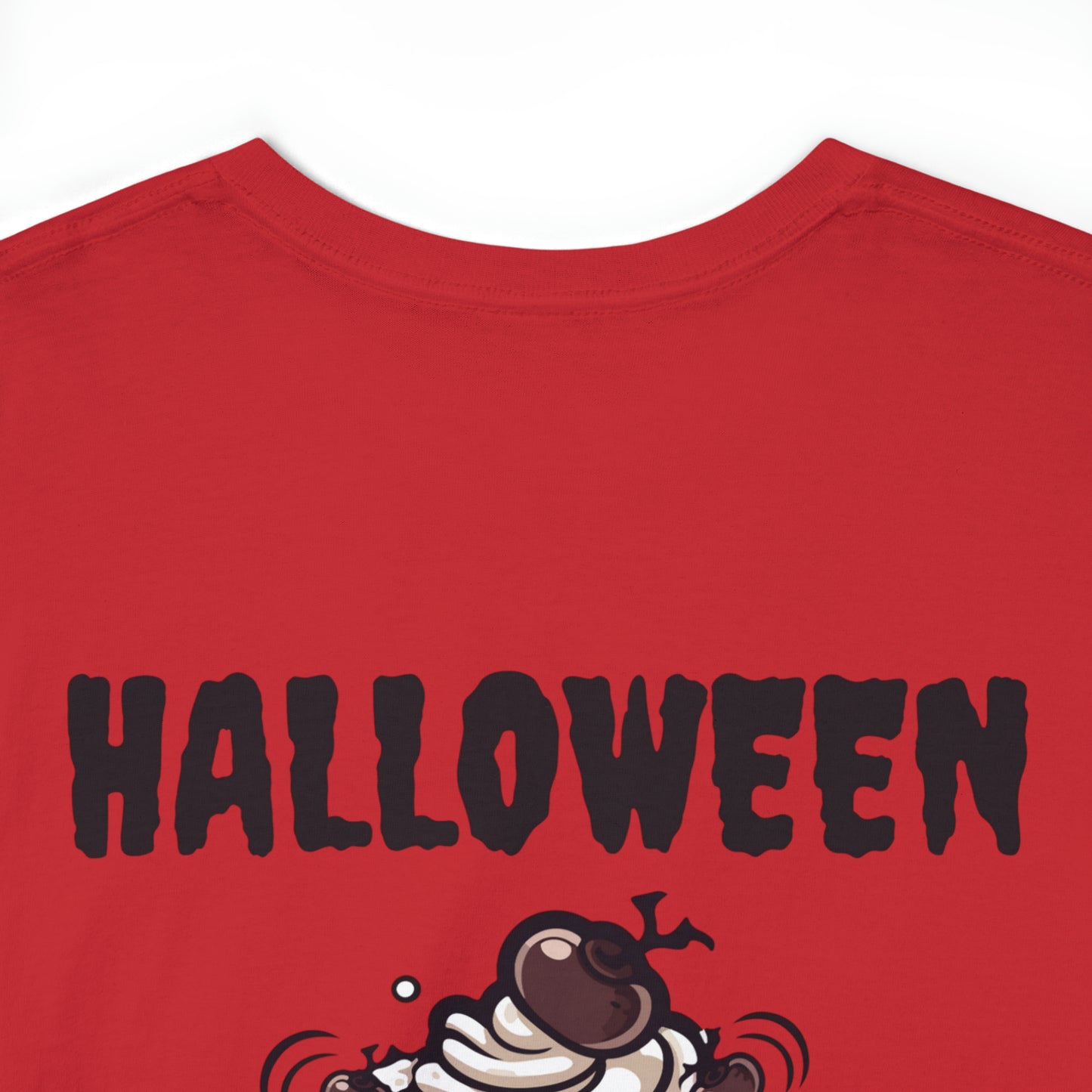 Halloween Monster Cupcake Backprint Unisex Heavy Cotton Tee