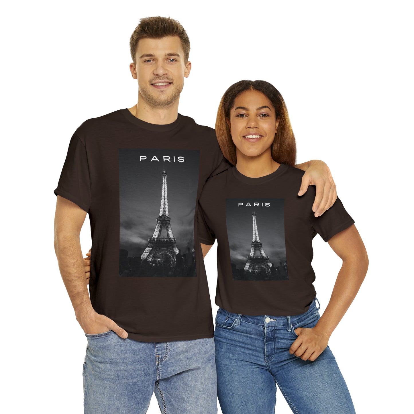 Paris Eiffel Tower Unisex Heavy Cotton Tee