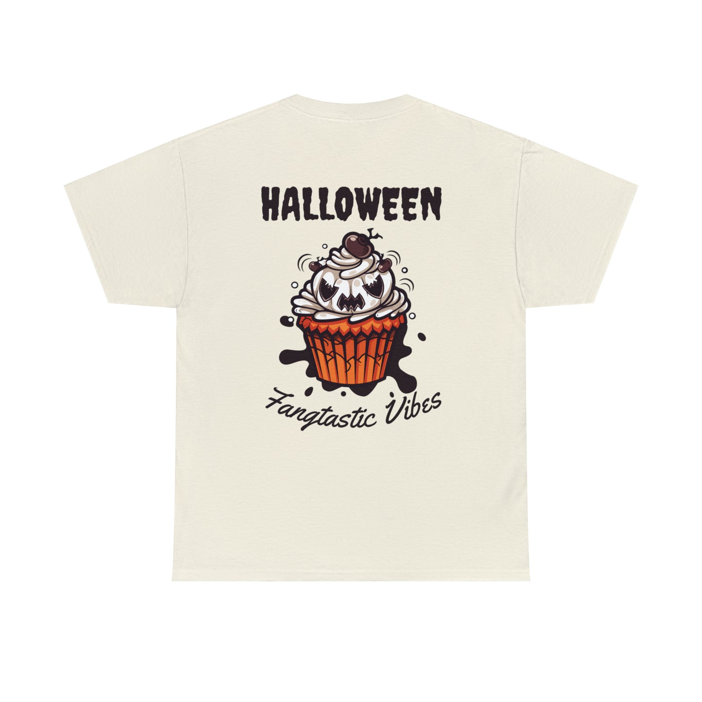 Halloween Monster Cupcake Backprint Unisex Heavy Cotton Tee