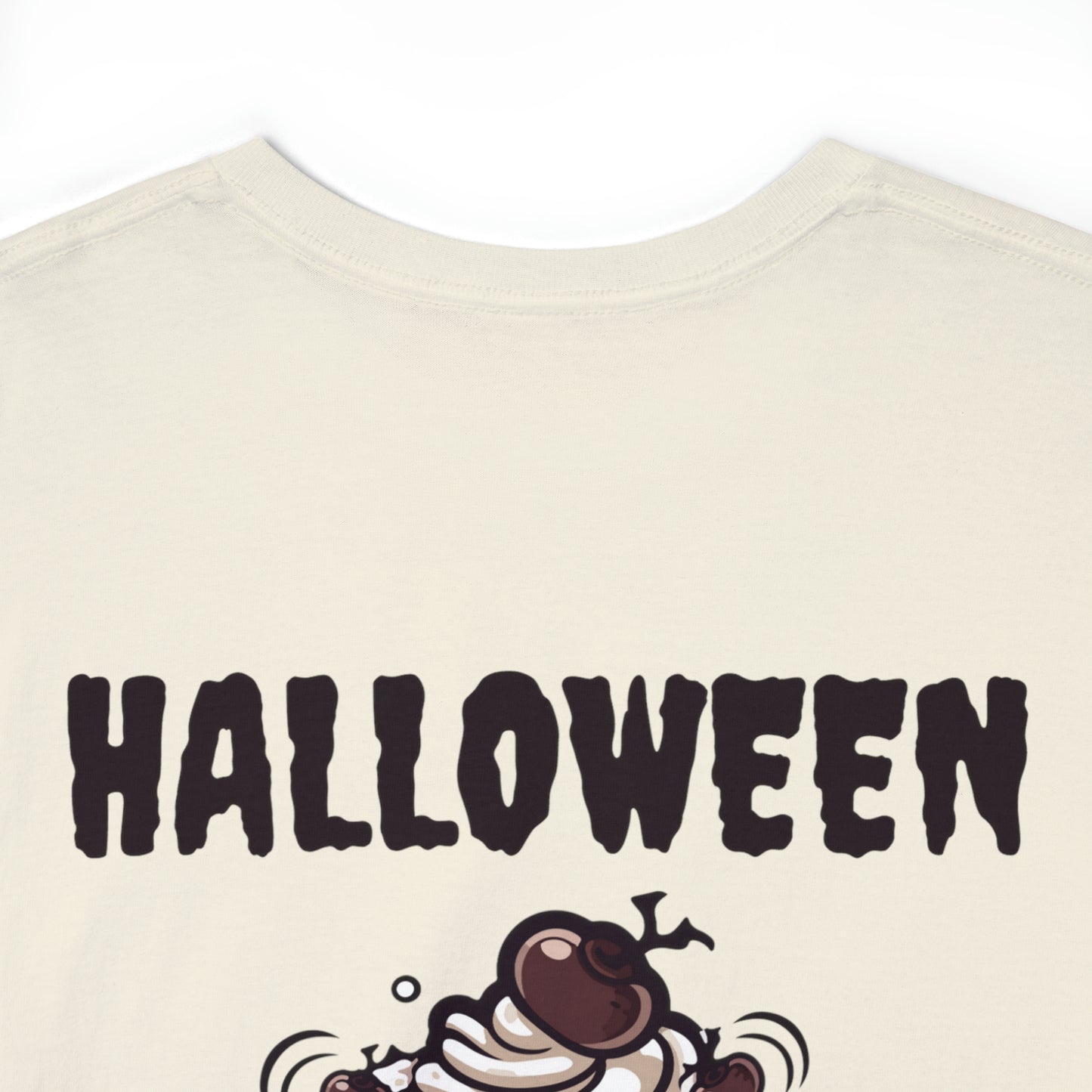 Halloween Monster Cupcake Backprint Unisex Heavy Cotton Tee