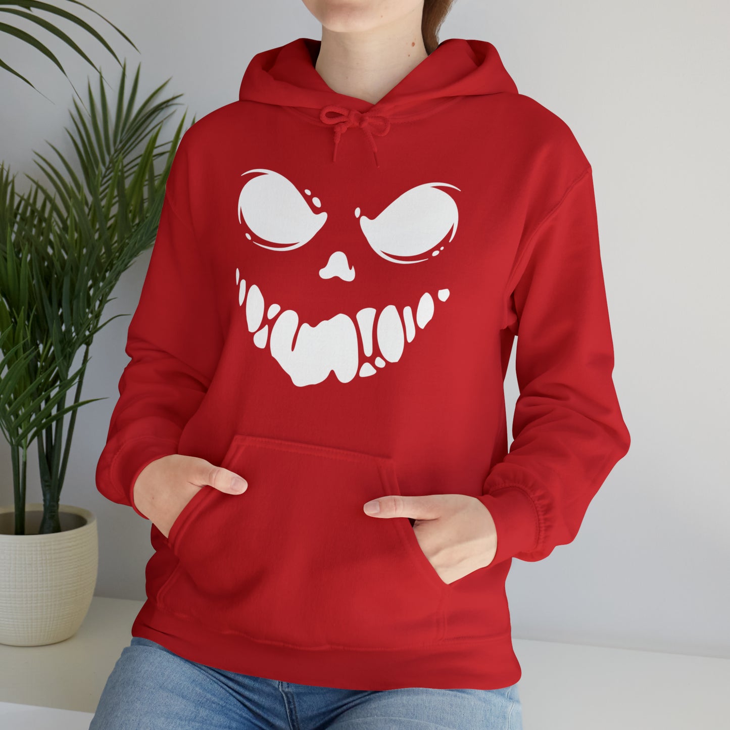 Scary Mask Face Print Unisex Heavy Blend™ Hooded Sweatshirt