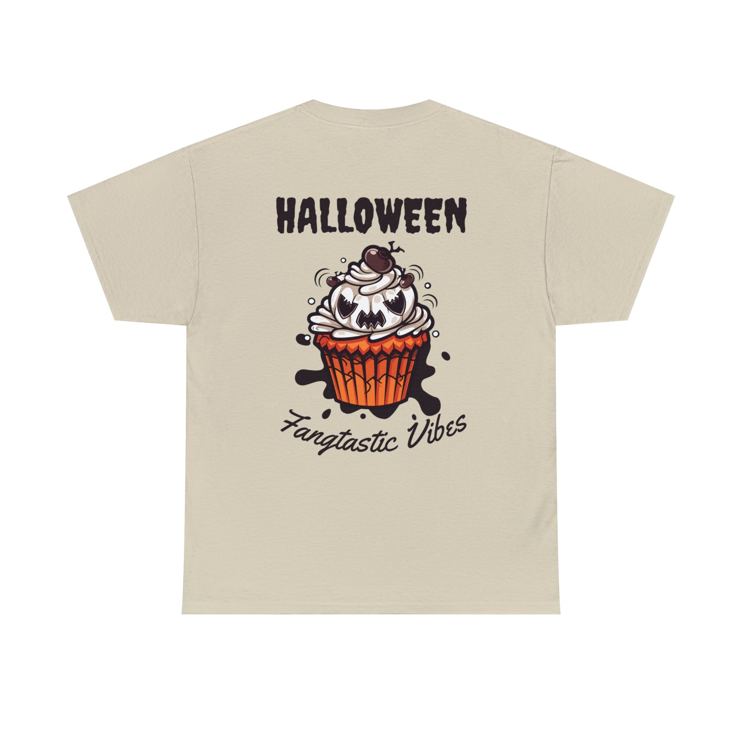 Halloween Monster Cupcake Backprint Unisex Heavy Cotton Tee