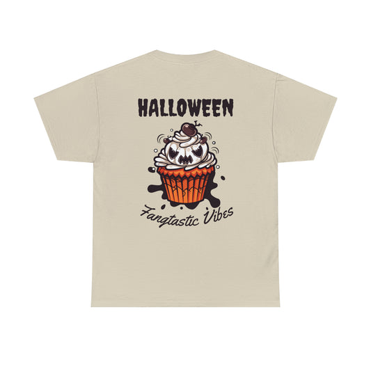 Halloween Monster Cupcake Backprint Unisex Heavy Cotton Tee