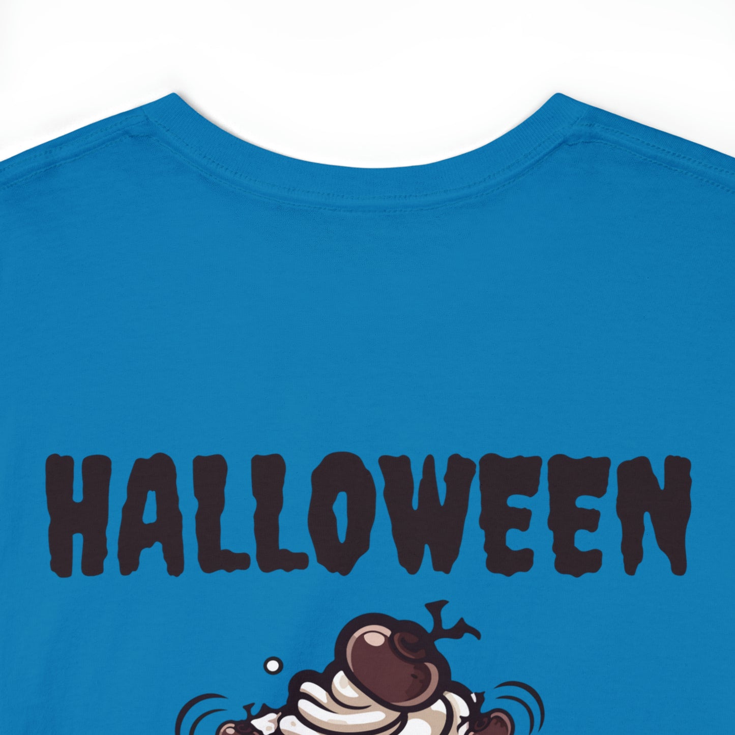 Halloween Monster Cupcake Backprint Unisex Heavy Cotton Tee