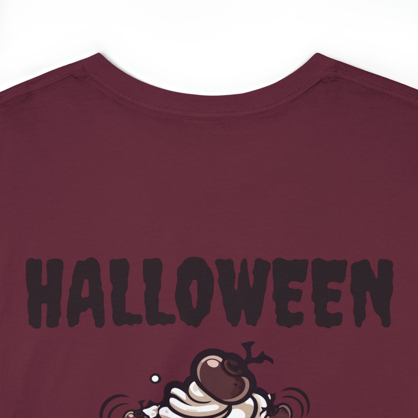 Halloween Monster Cupcake Backprint Unisex Heavy Cotton Tee