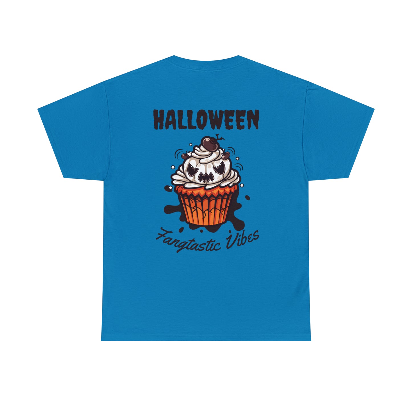 Halloween Monster Cupcake Backprint Unisex Heavy Cotton Tee