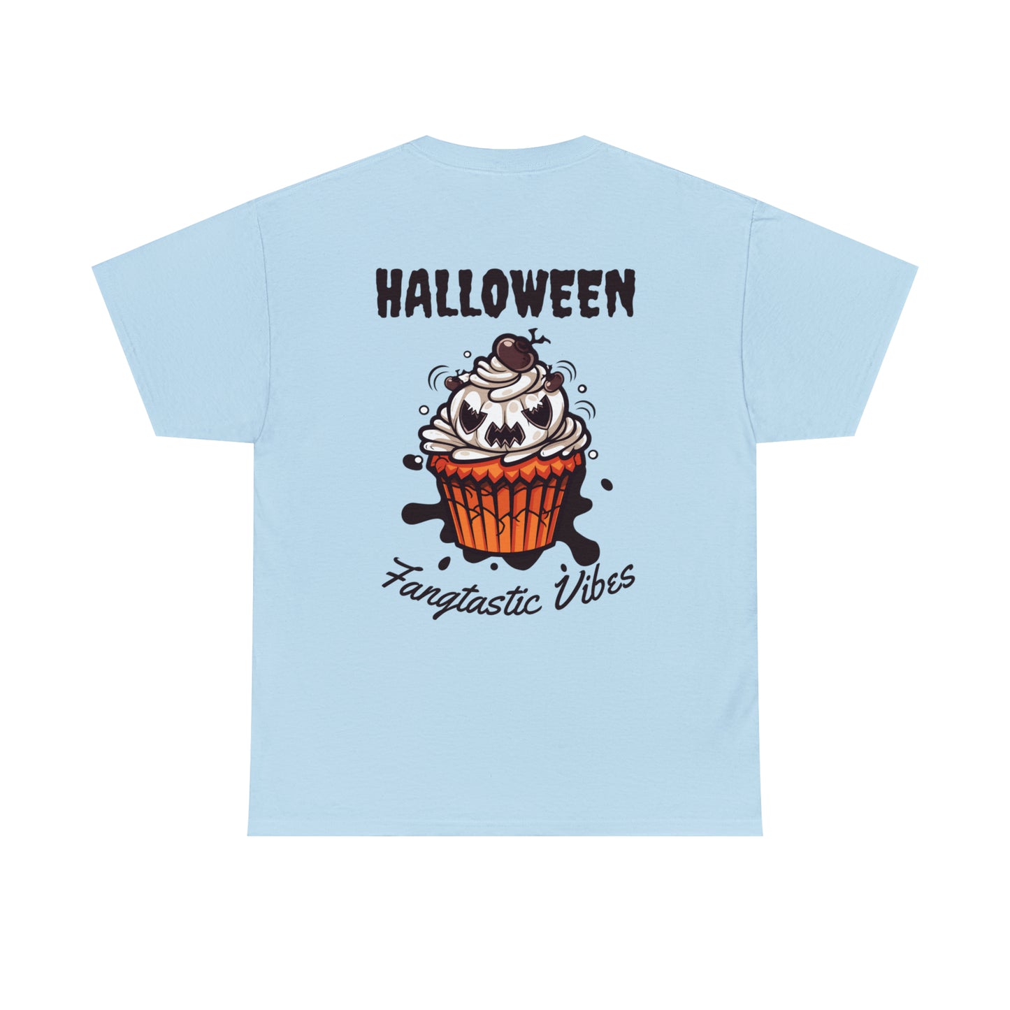 Halloween Monster Cupcake Backprint Unisex Heavy Cotton Tee