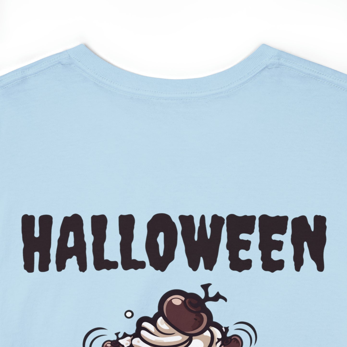 Halloween Monster Cupcake Backprint Unisex Heavy Cotton Tee