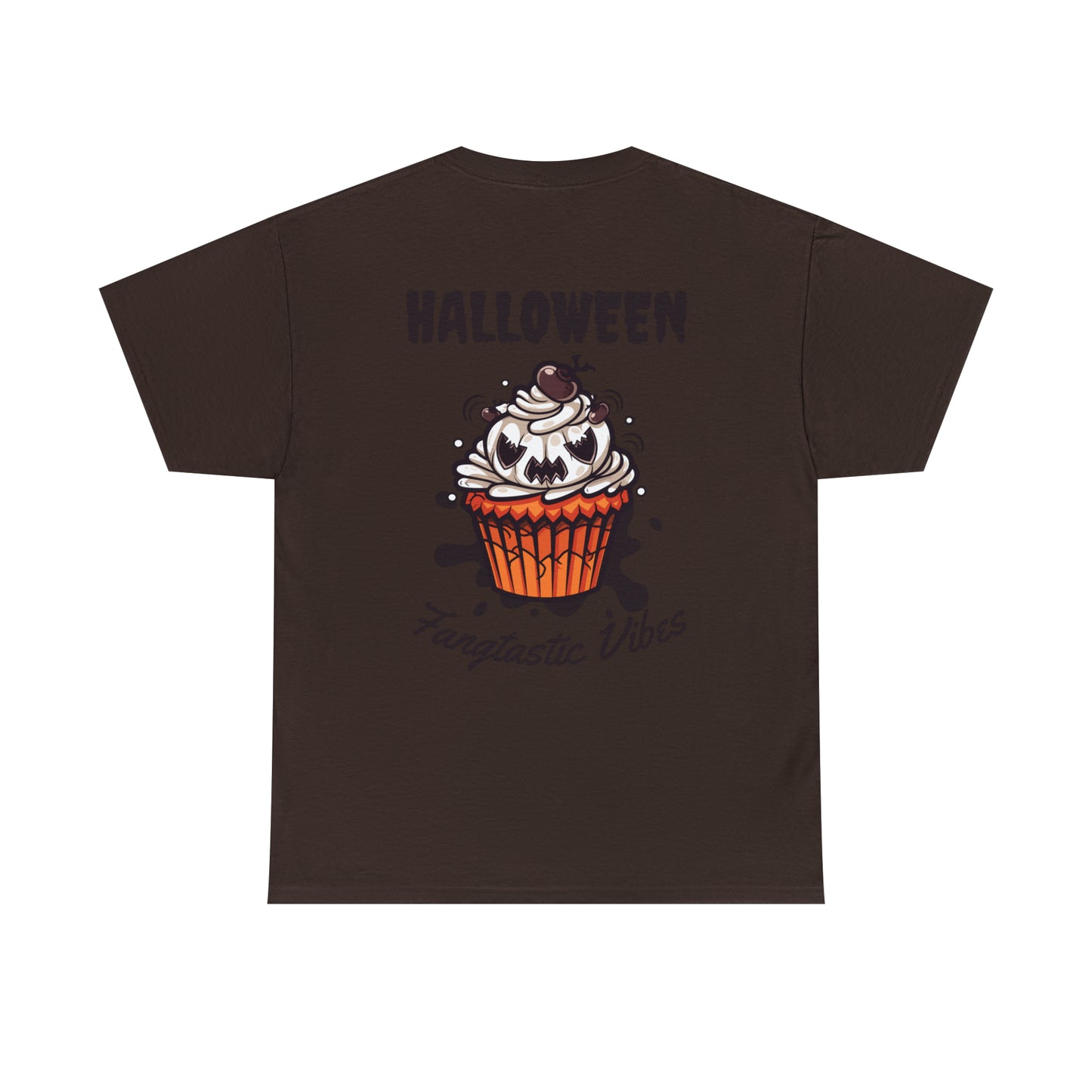 Halloween Monster Cupcake Backprint Unisex Heavy Cotton Tee