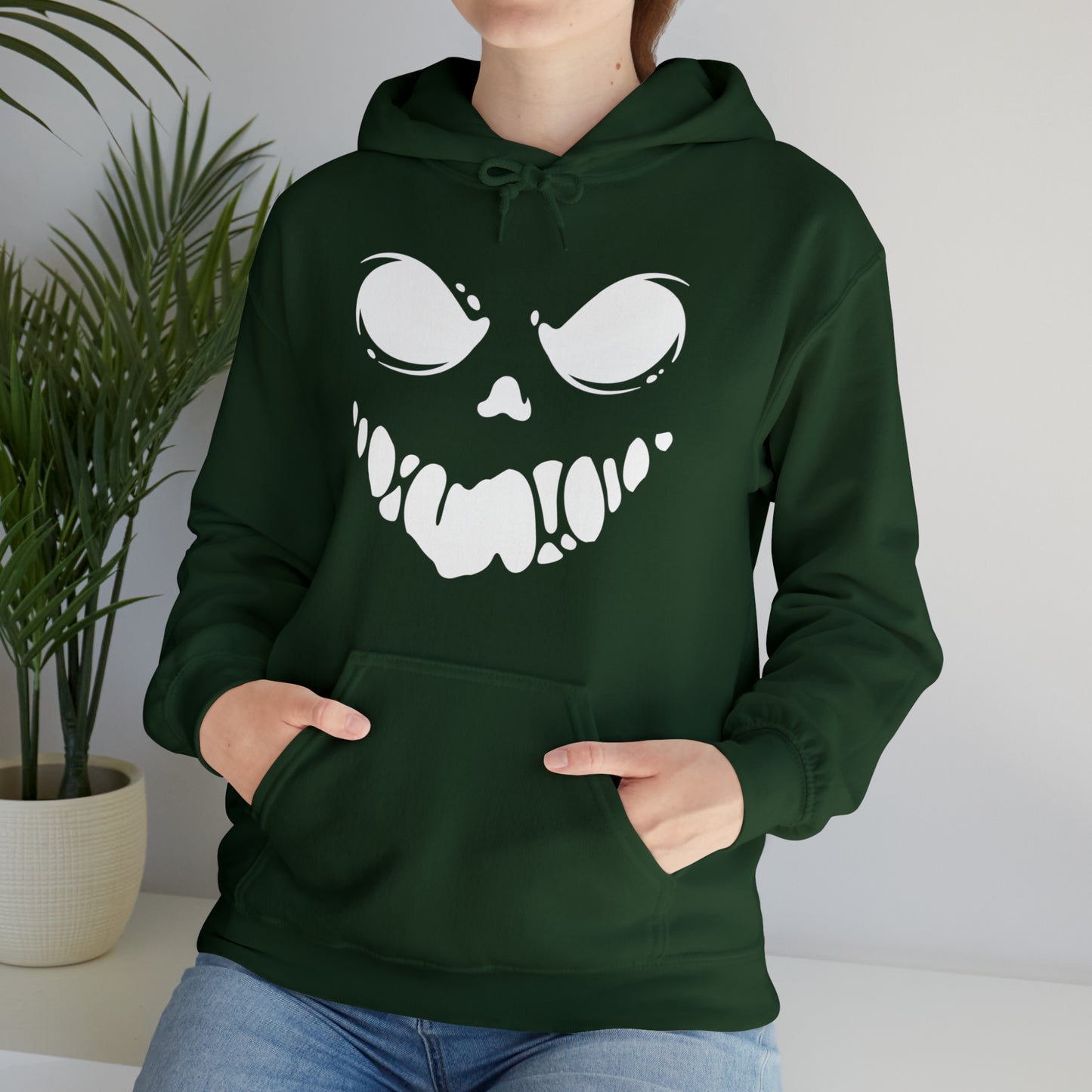 Scary Mask Face Print Unisex Heavy Blend™ Hooded Sweatshirt