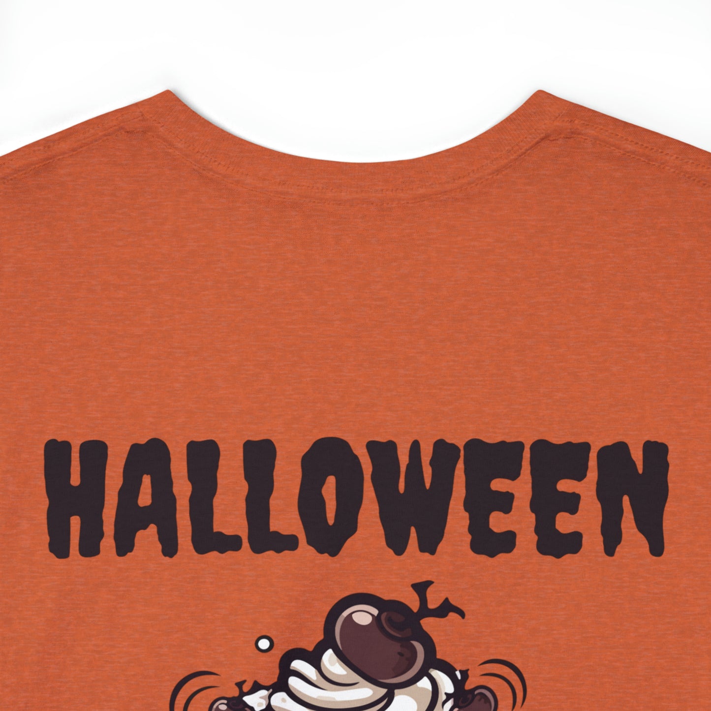 Halloween Monster Cupcake Backprint Unisex Heavy Cotton Tee